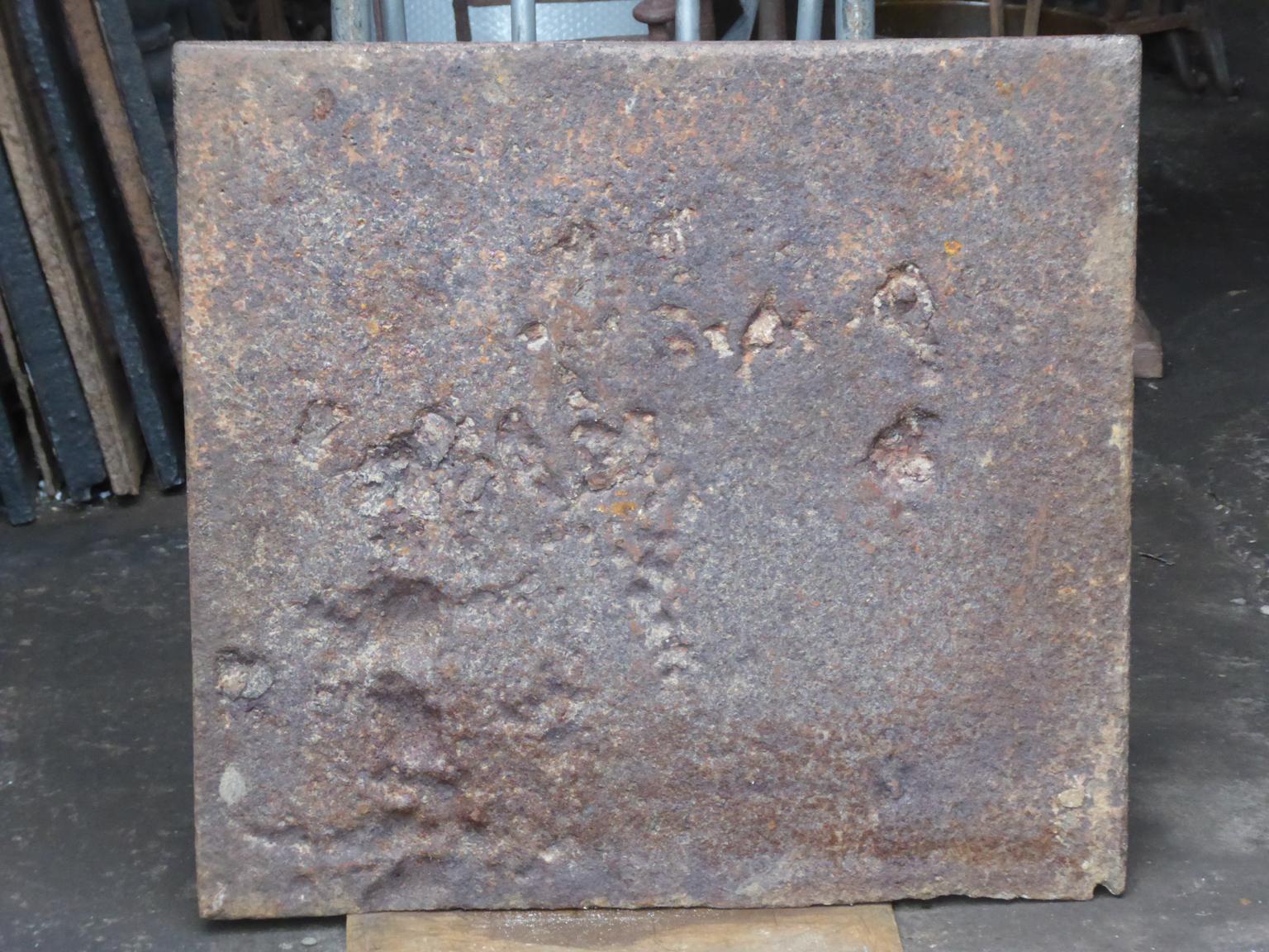 18th Century French 'Pillars with Medieval IHS Monogram' Fireback 1