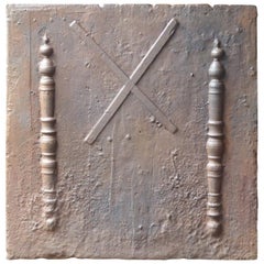 18th Century French Pillars with Saint Andrew's Cross Fireback / Backsplash