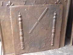 18th Century French Pillars with Saint Andrew's Cross Fireback / Backsplash
