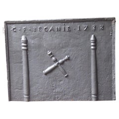 18th Century French 'Pillars with Saint Andrew's Cross' Fireback