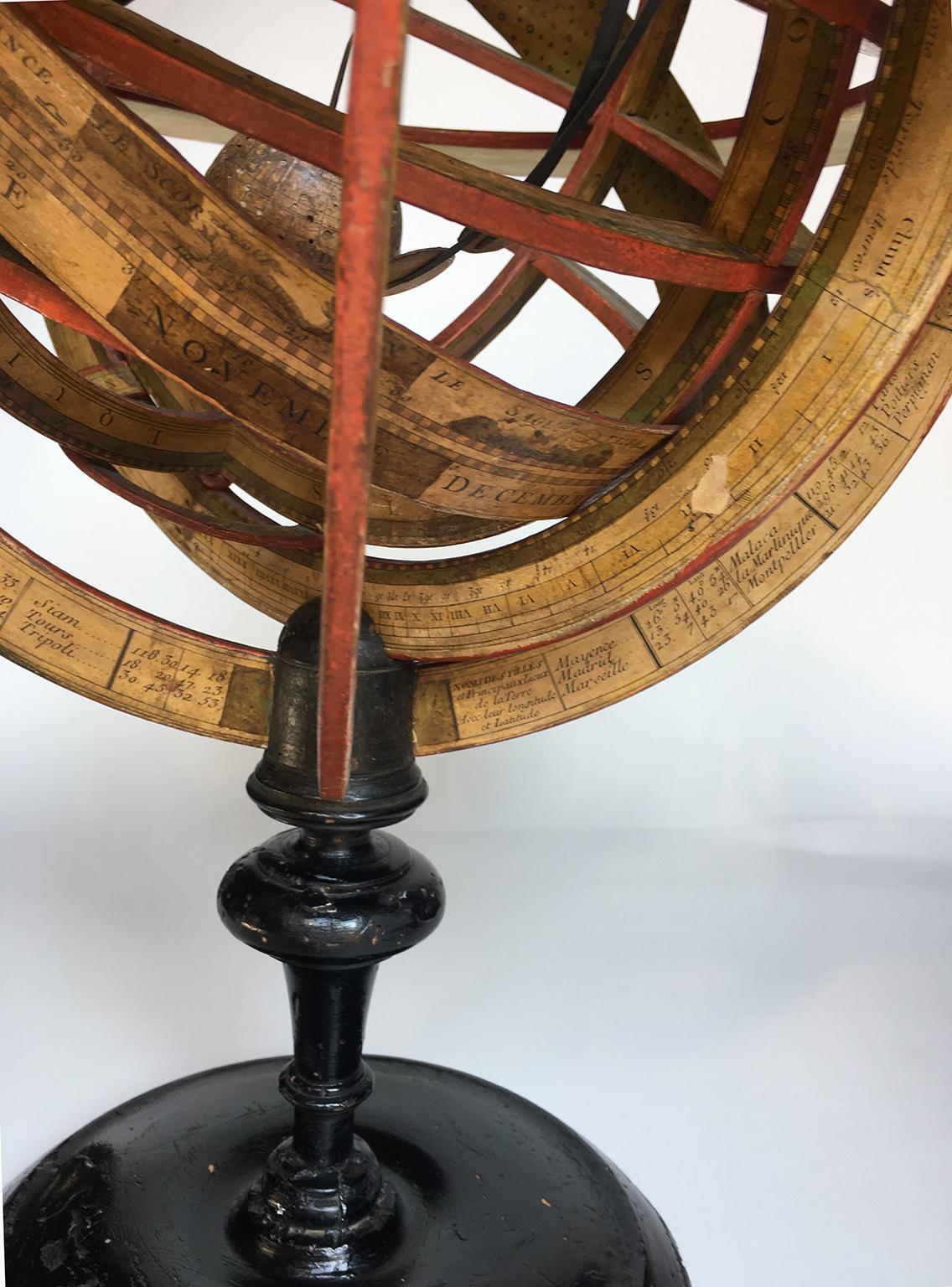Paper 18th Century French Planetarium and Armillary Sphere by L.-C. Desnos, 1754