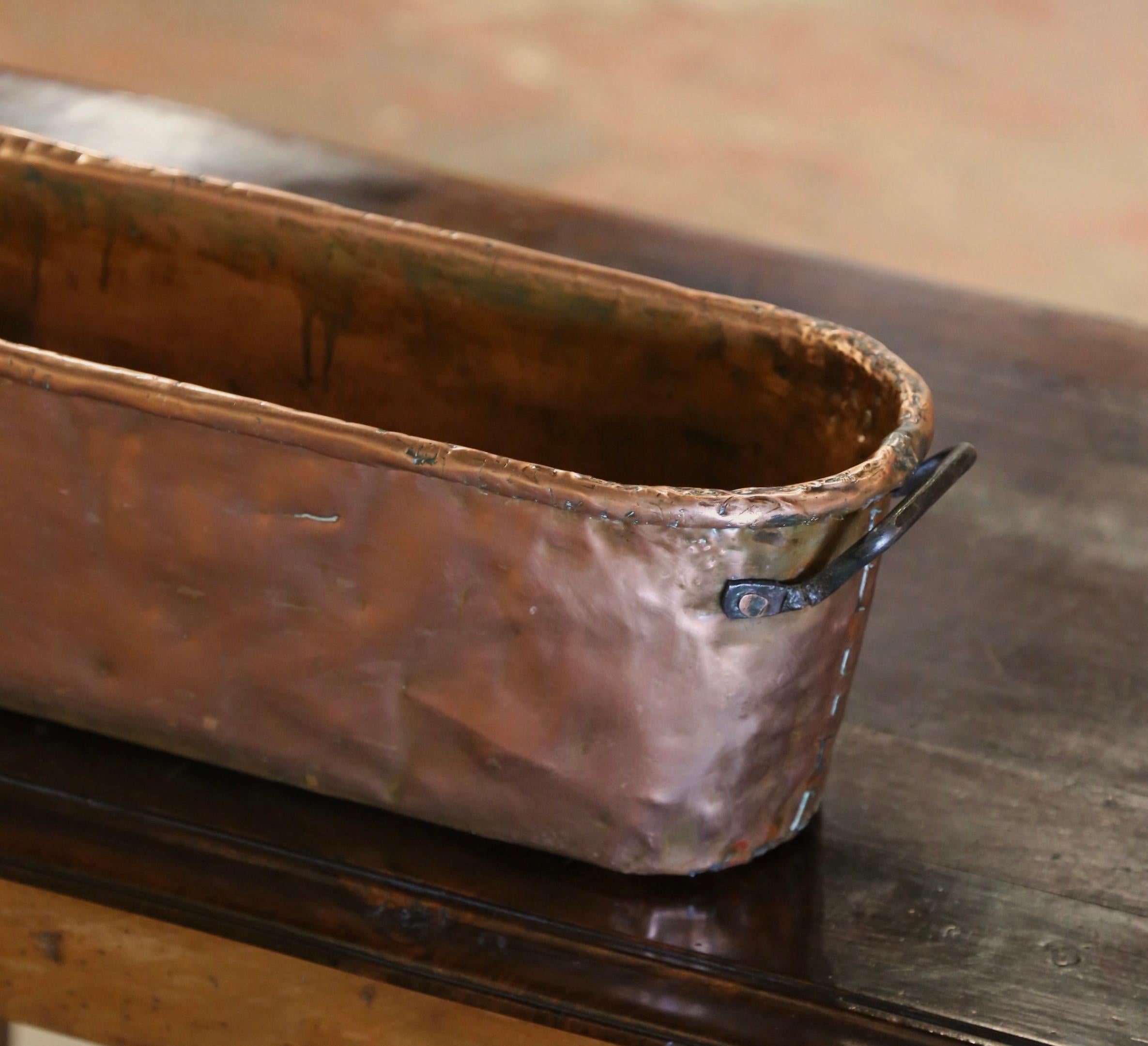 Forged 18th Century French Polished Copper and Wrought Iron 