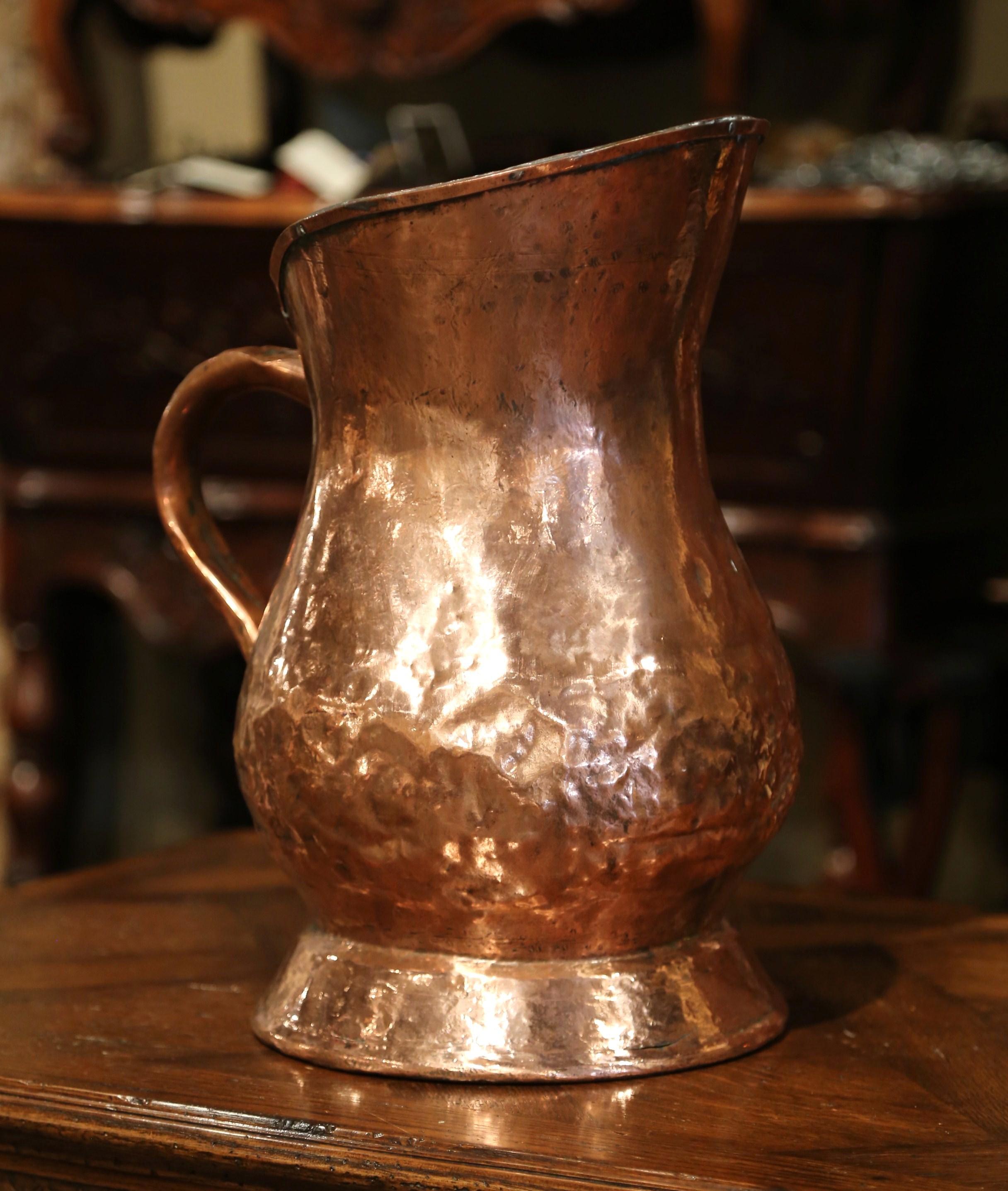 Country 18th Century French Polished Copper Decorative Coal Bucket or Umbrella Stand For Sale