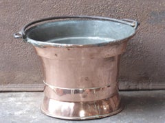 18th Century French Polished Copper Log Holder or Log Basket