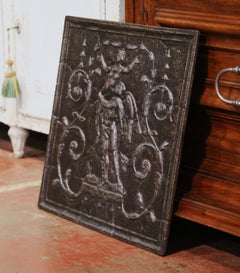 18th Century French Cast Iron Fireback with Allegorical Figure