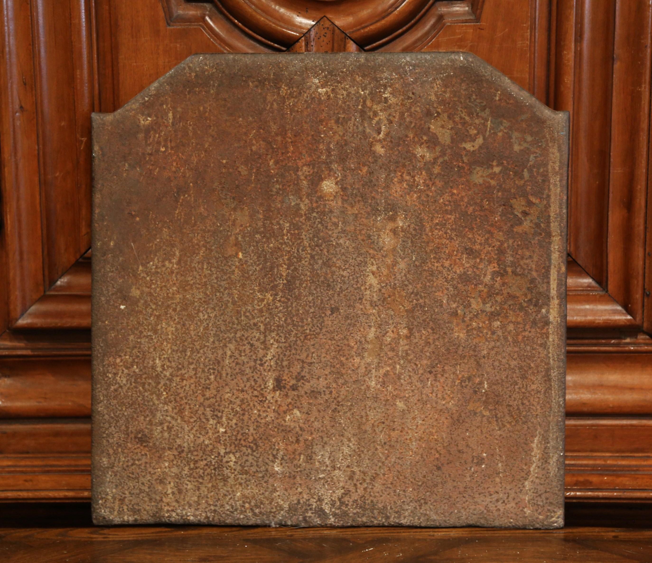 18th Century French Polished Iron Neoclassical Fireback 3