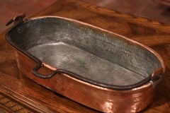 18th Century French Polished Oval Copper and Iron Poissonniere Fish Kettle
