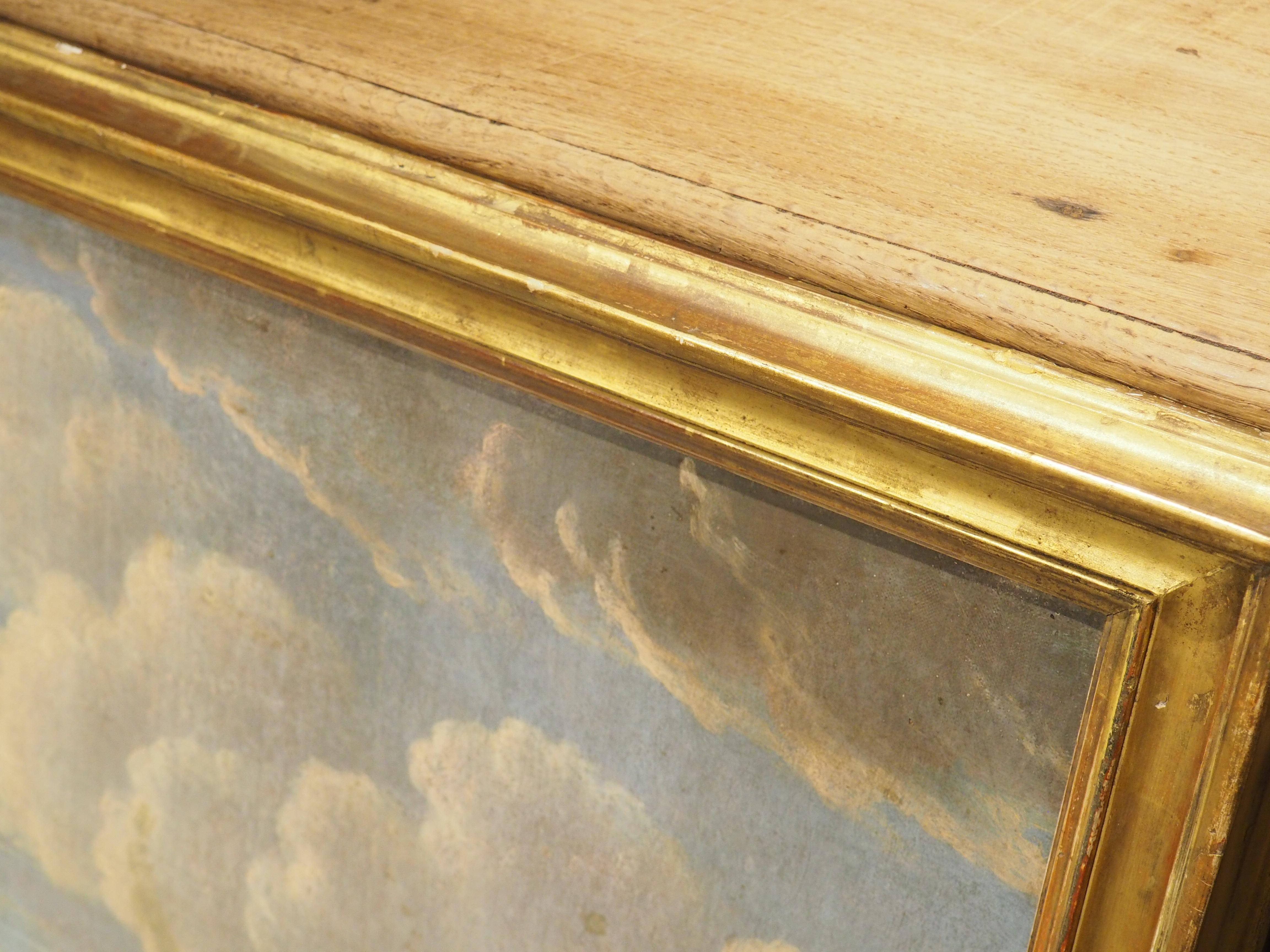 Pittura ad olio con scena portuale francese del XVIII secolo proveniente dalla Provenza in vendita 8
