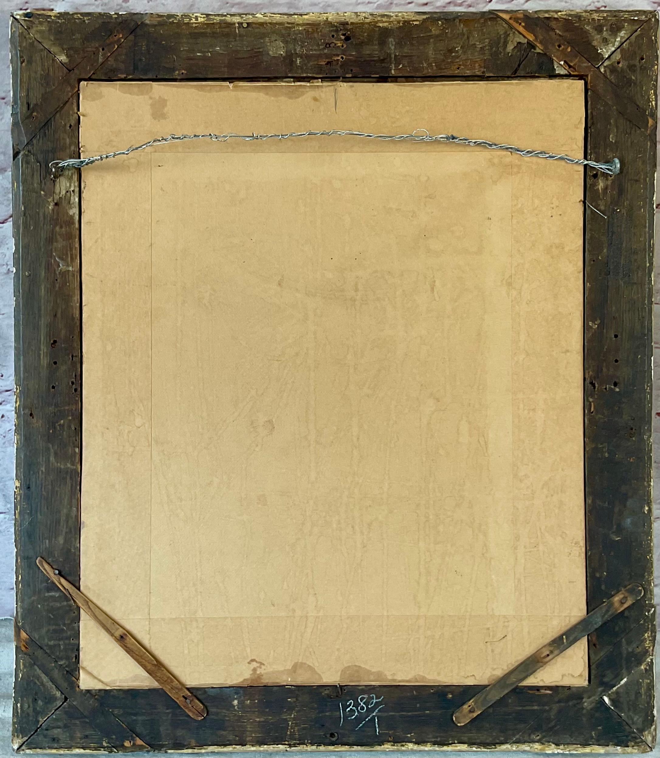 Französisches Porträt eines Adligen aus dem 18. Jahrhundert in einem Rahmen aus Giltwood (Vergoldetes Holz) im Angebot