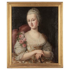 18th Century French Portrait Painting of a Woman