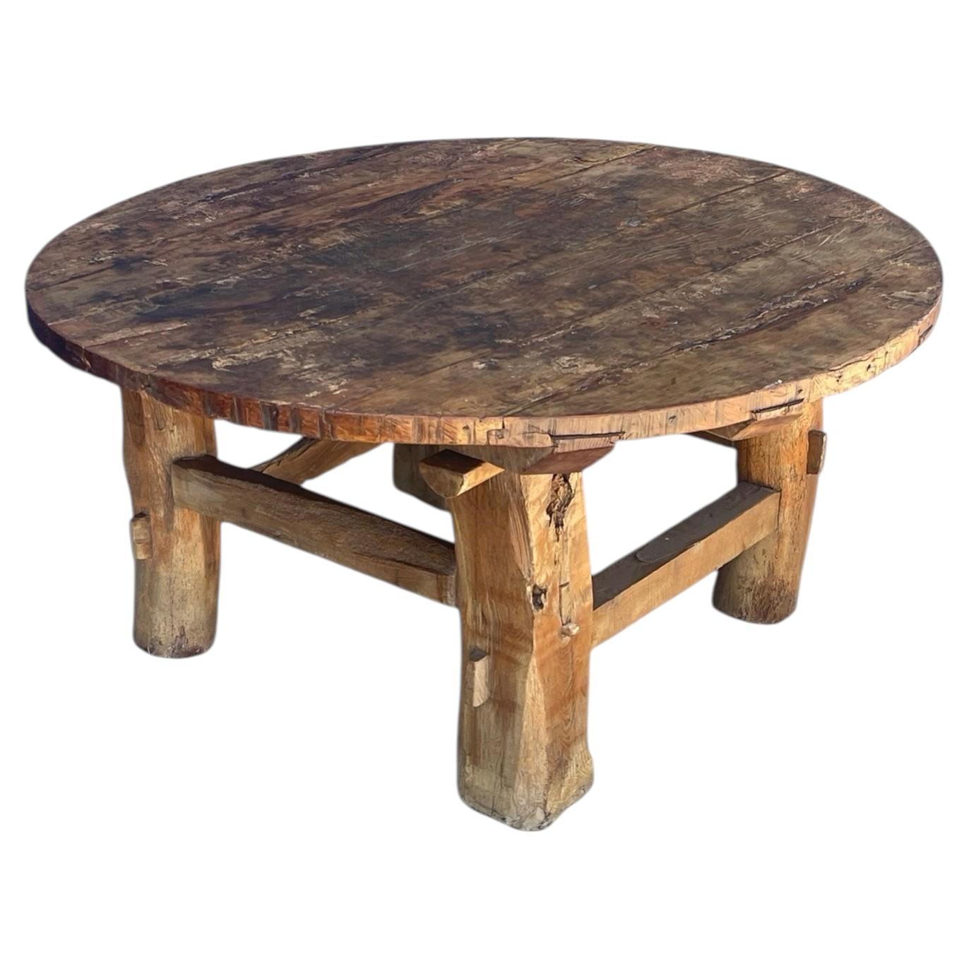 18th century French primitive brutalist coffee table, circa 1720