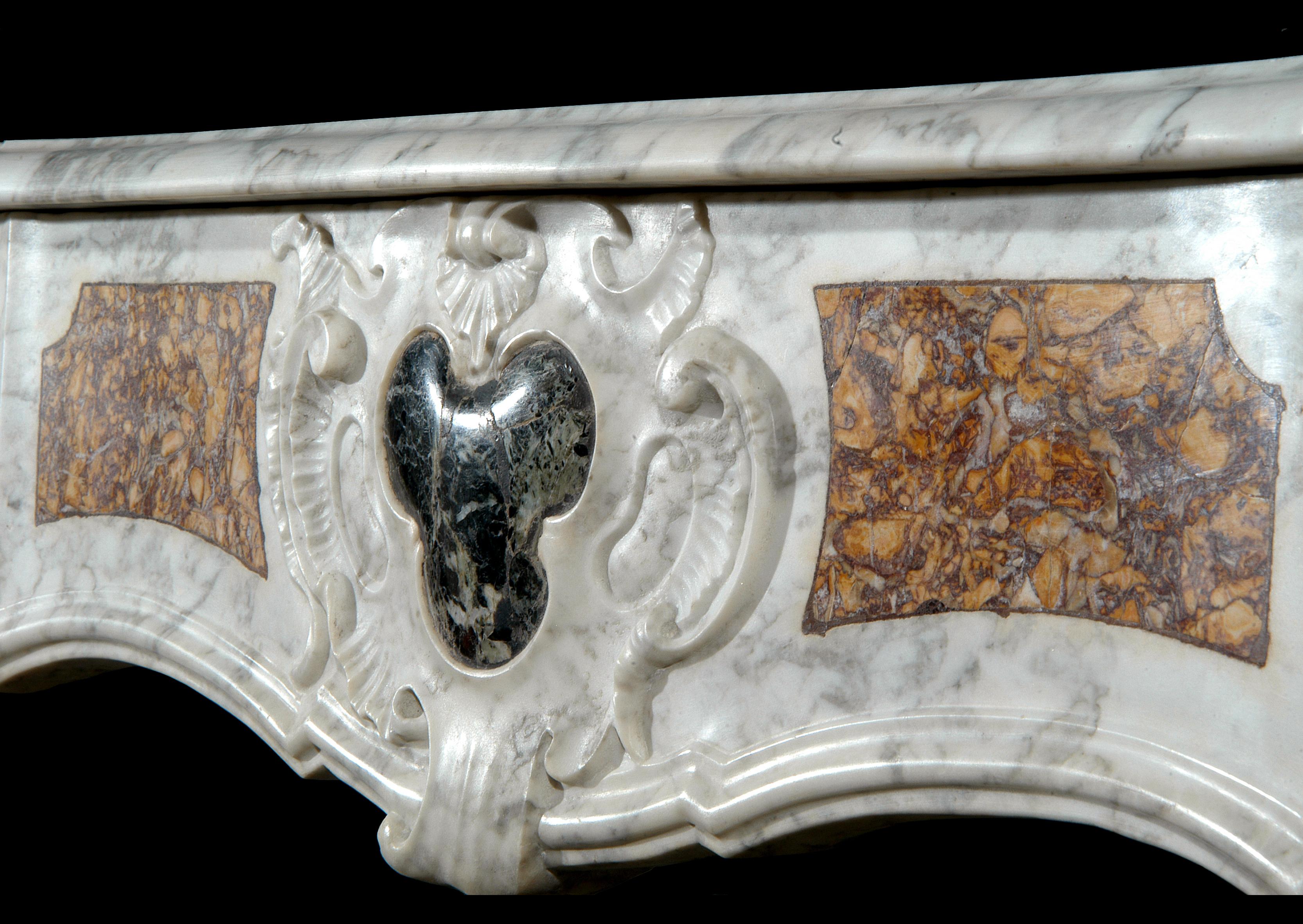 French Provincial 18th Century French Provençal Carrara Marble Fireplace For Sale