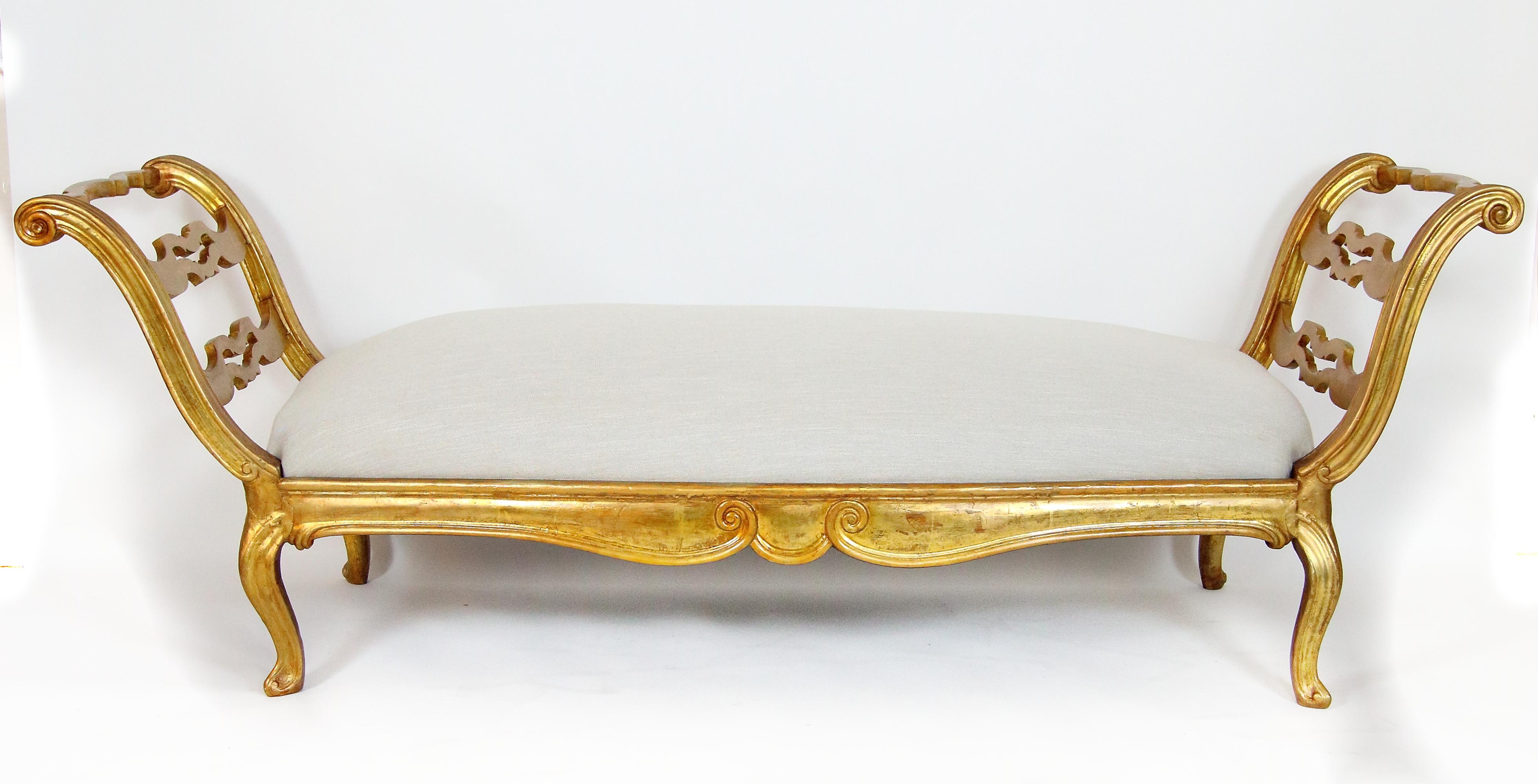 18th Century French/Provencal Louis XV Giltwood Bench or Daybed 2