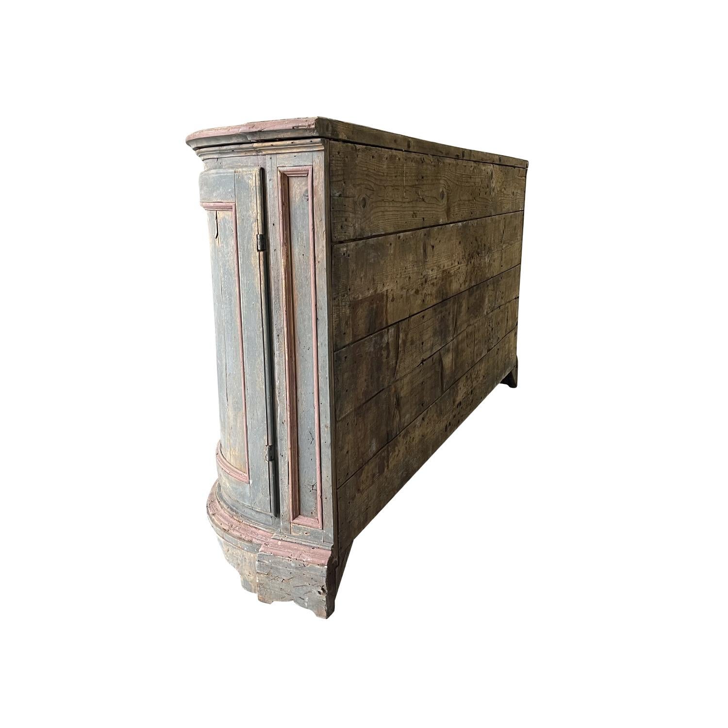 Armario de madera de pino provenzal francés del siglo XVIII - Aparador Demi-Lune antiguo en venta 2