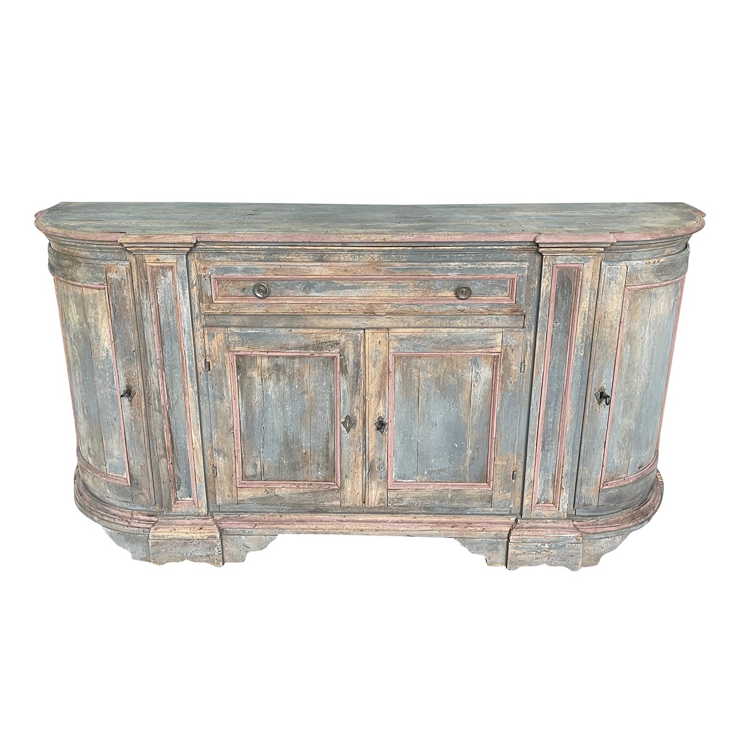 Armario de madera de pino provenzal francés del siglo XVIII - Aparador Demi-Lune antiguo Provincial francés en venta