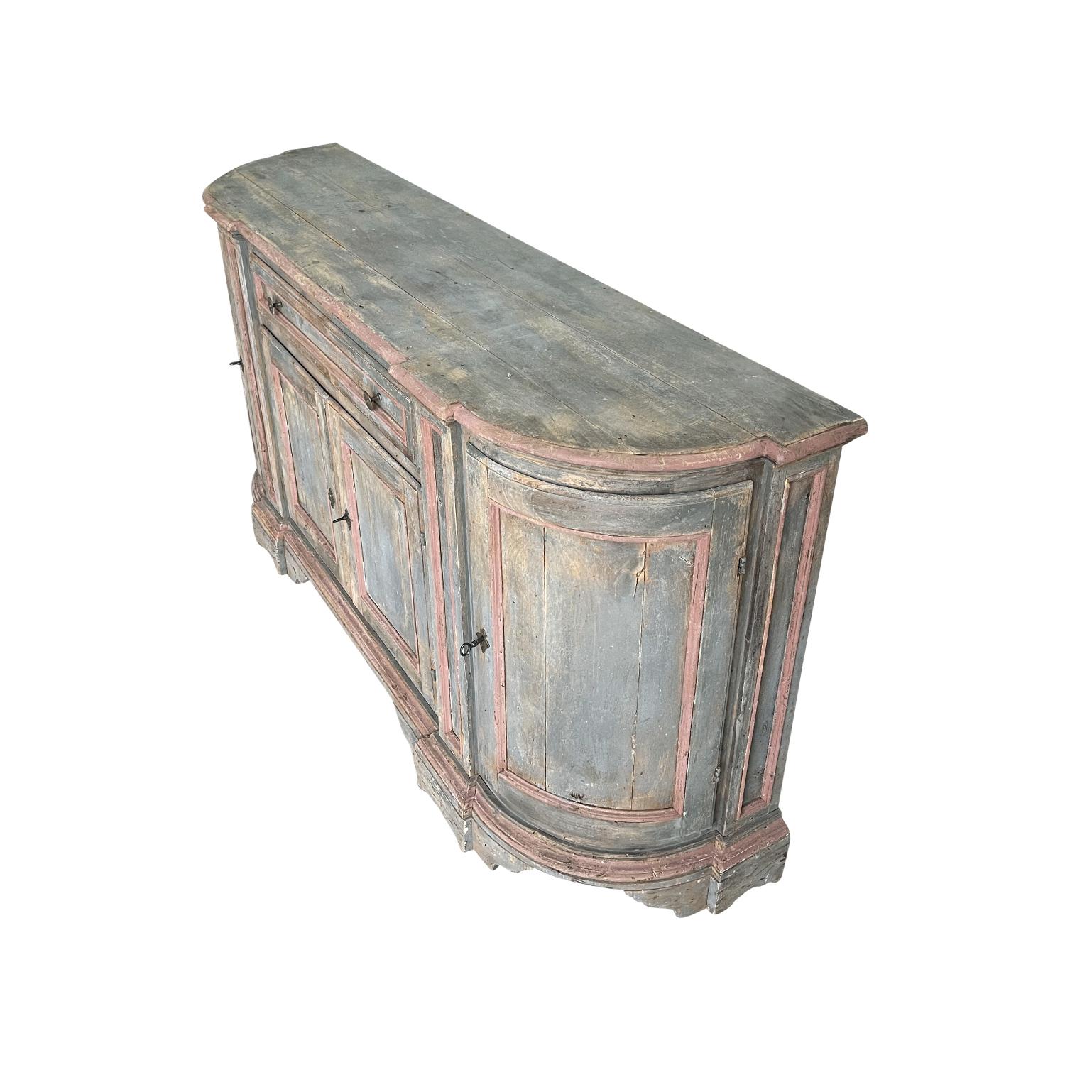 Armario de madera de pino provenzal francés del siglo XVIII - Aparador Demi-Lune antiguo en Bueno estado para la venta en West Palm Beach, FL