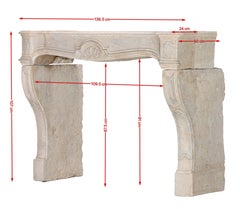18th century French Provencal Stone Fireplace Mantel Rustic Texture and Elegant