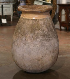 18th Century French Provencal Terracotta Olive Oil Jar from Biot
