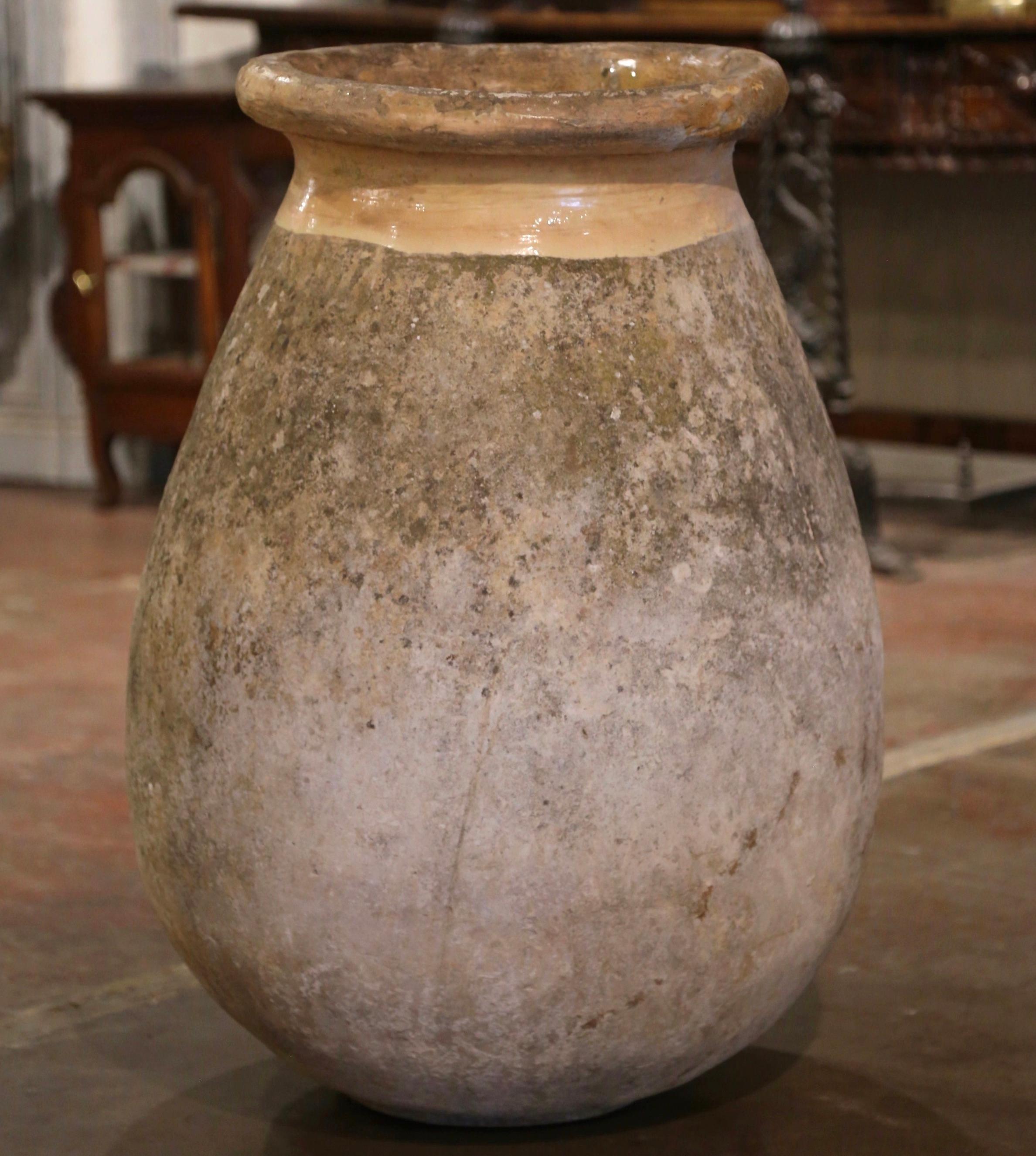 18th Century French Provencal Terracotta Olive Oil Jar from Biot  For Sale 2