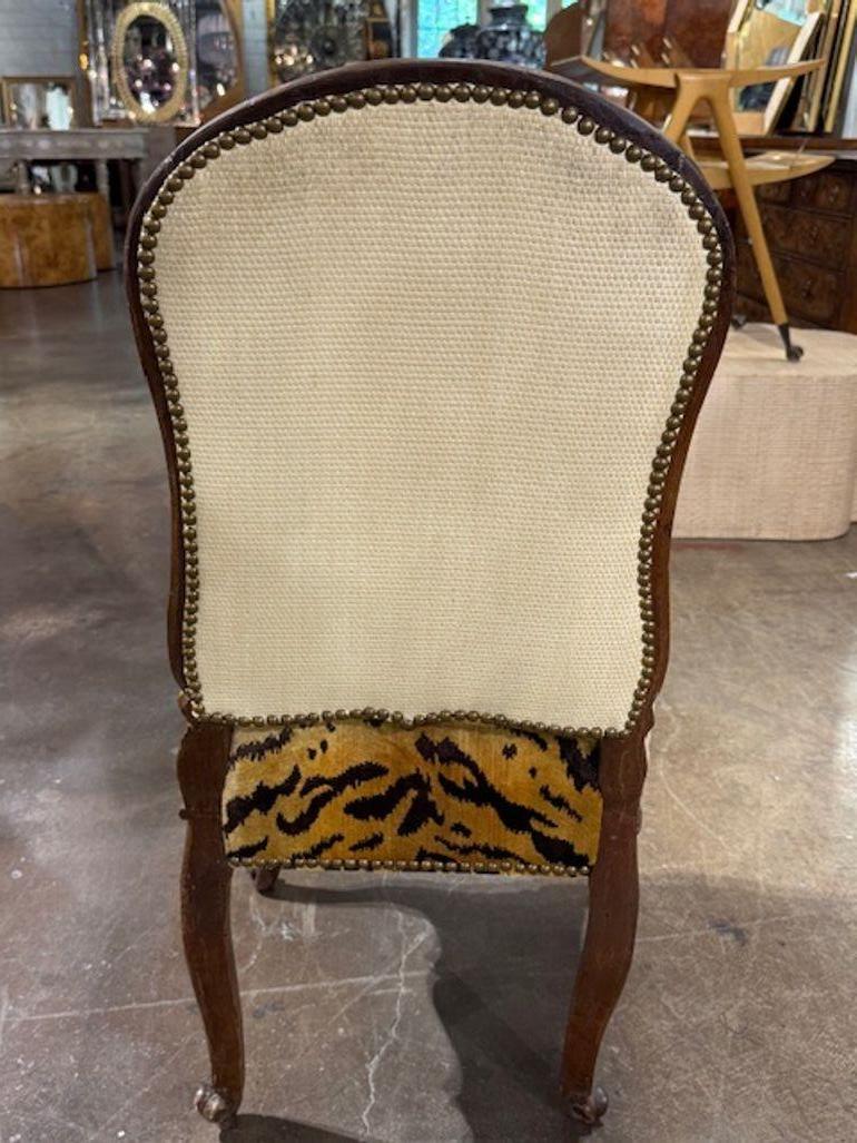 18th Century and Earlier 18th Century French Provencial Carved Walnut Side Chair For Sale