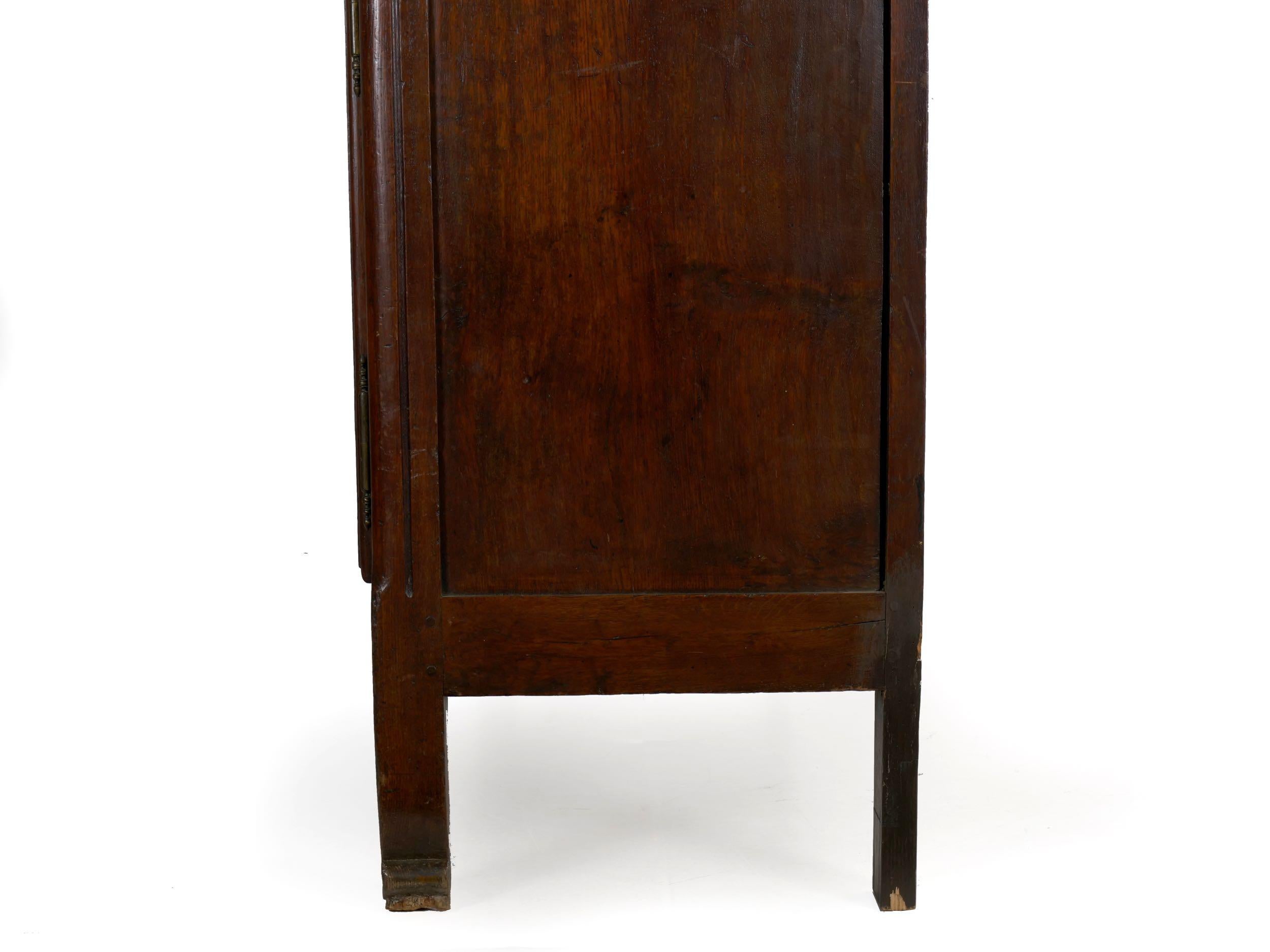 18th Century French Provincial Antique Oak Server Cabinet Console 7