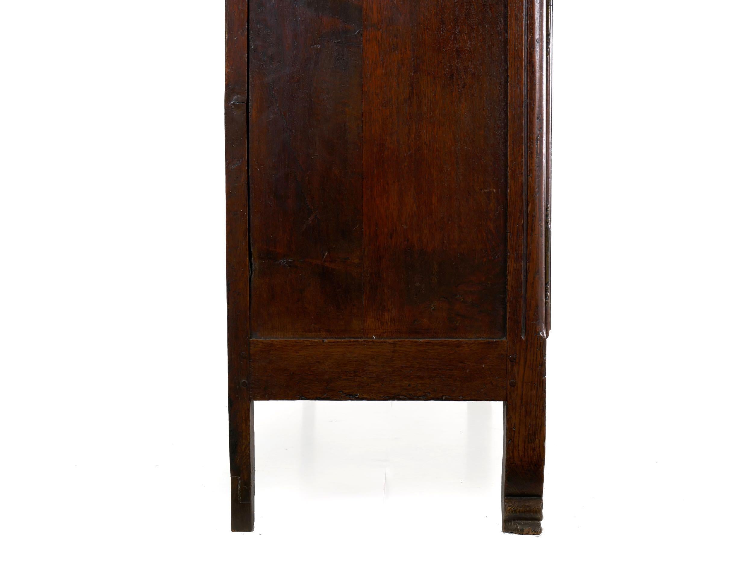 18th Century French Provincial Antique Oak Server Cabinet Console 9
