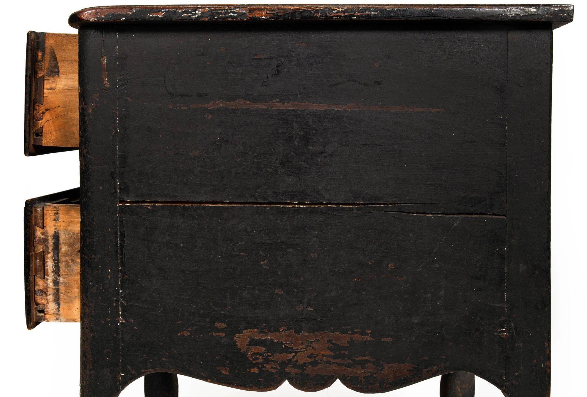 18th Century French Provincial Black Painted “Mazarin” Pedestal Desk For Sale 5
