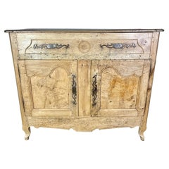 18th Century French Provincial Bleached Walnut Buffet à Deux Portes