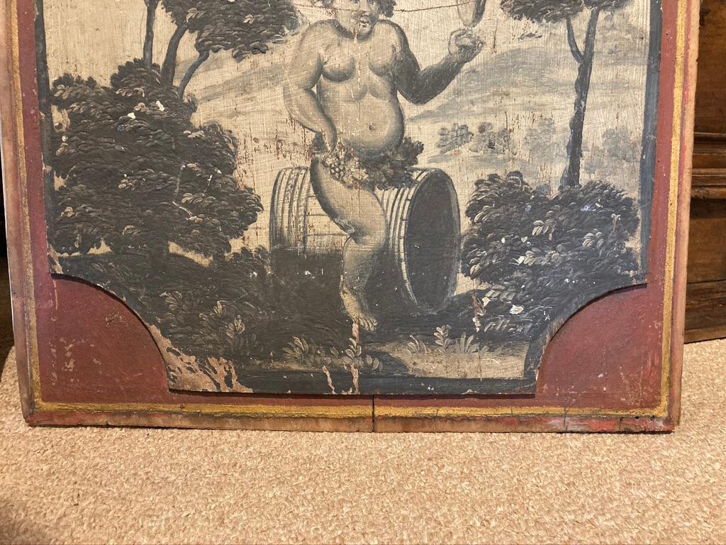 18th Century French Provincial Boiserie Panel Painting of Bacchus 8