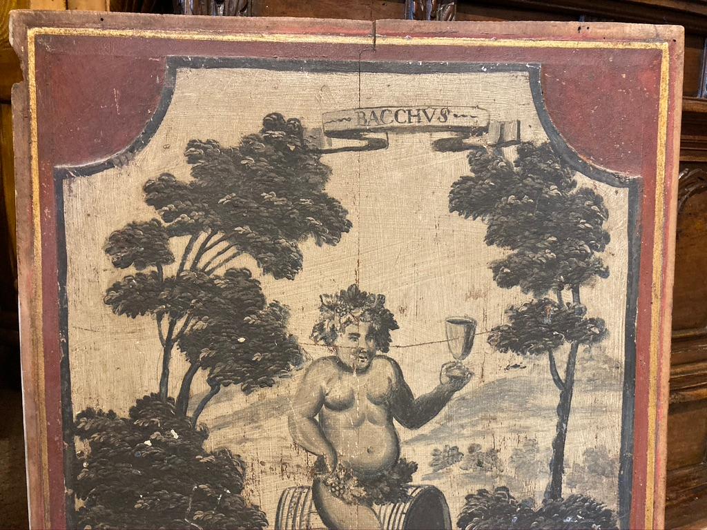 18th Century French Provincial Boiserie Panel Painting of Bacchus In Good Condition In Stamford, CT