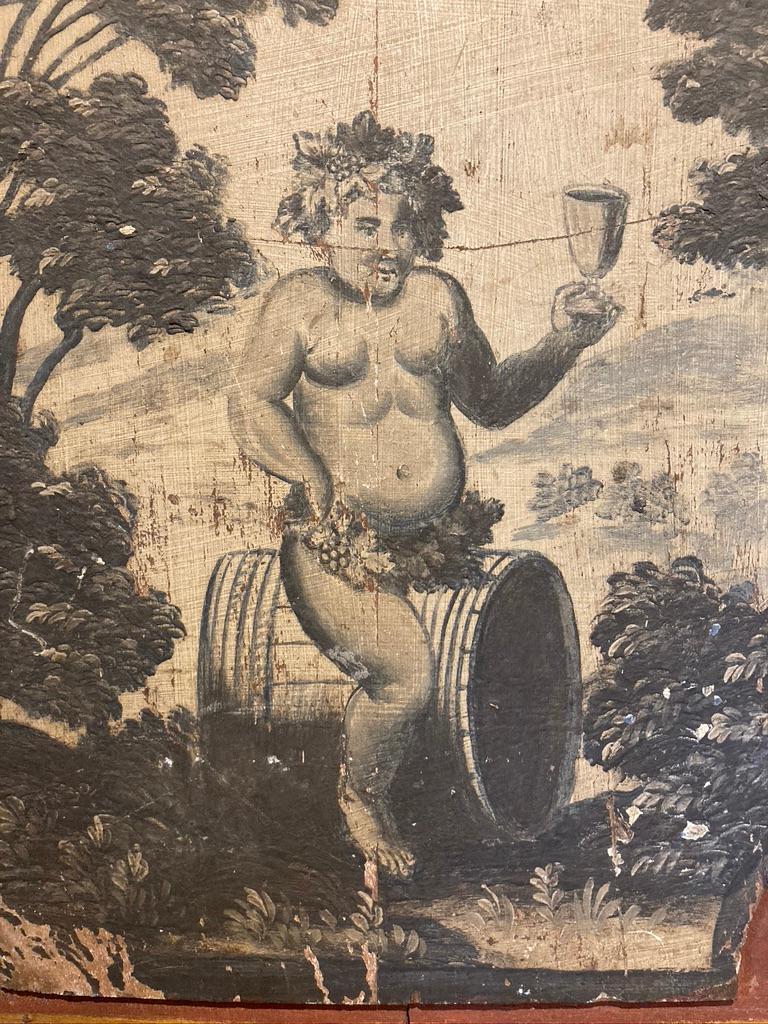 18th Century French Provincial Boiserie Panel Painting of Bacchus 1
