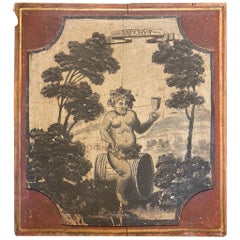 18th Century French Provincial Boiserie Panel Painting of Bacchus