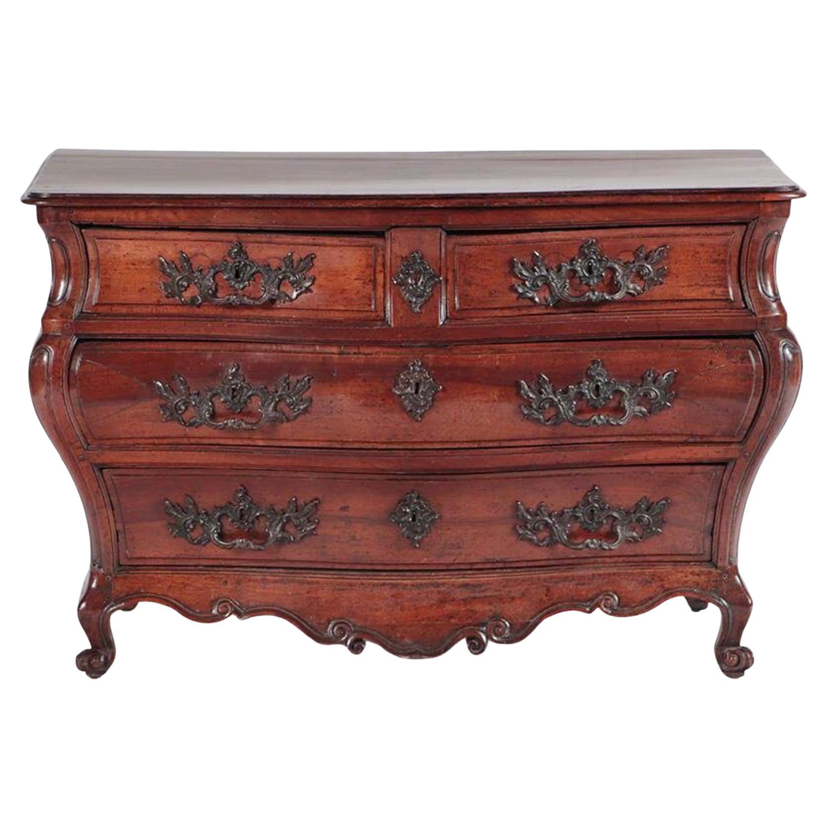 18th Century French Provincial Bombay Walnut Commode For Sale