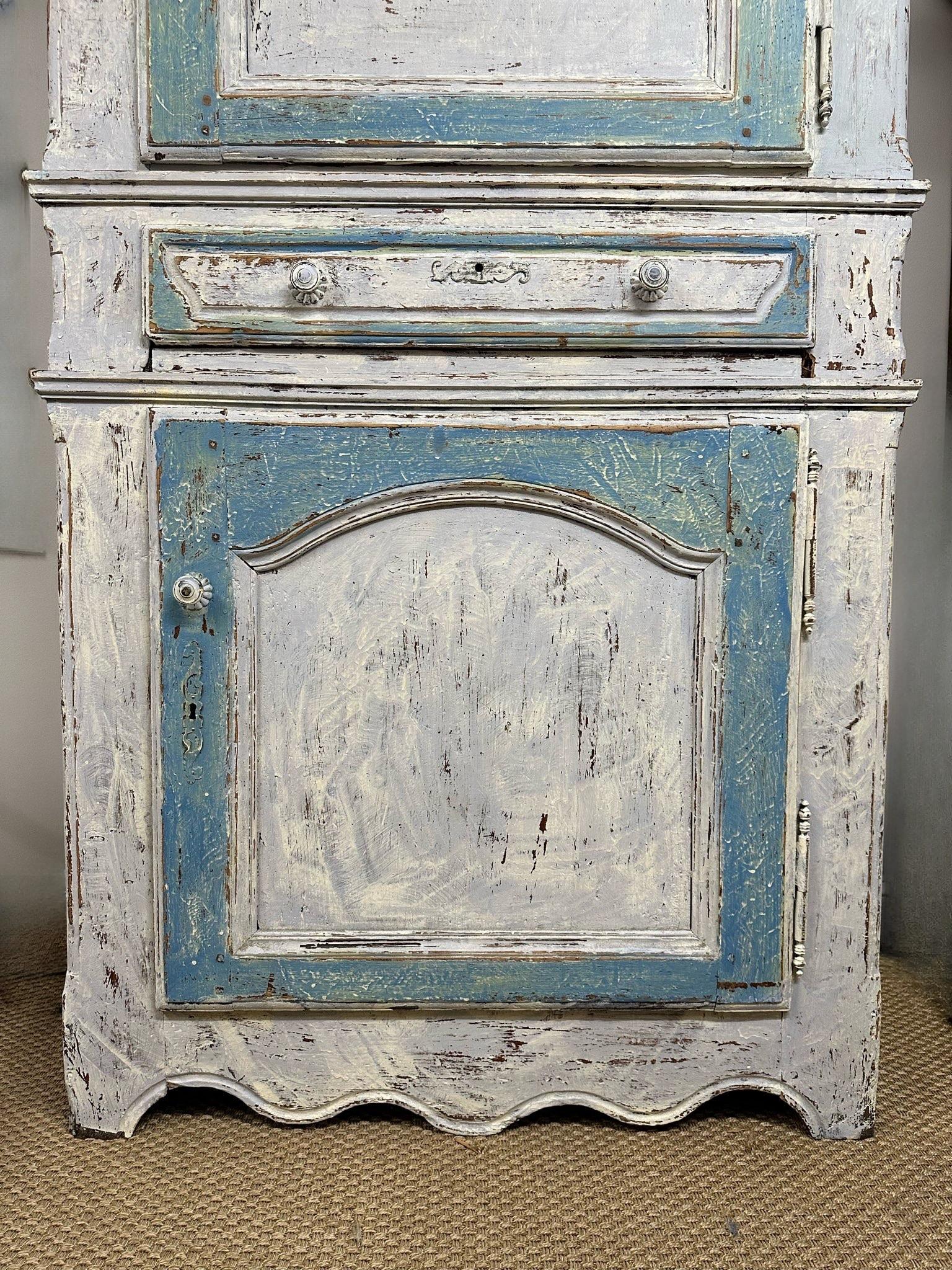 Hand-Painted  18th Century French Provincial “Bonnetiere” For Sale