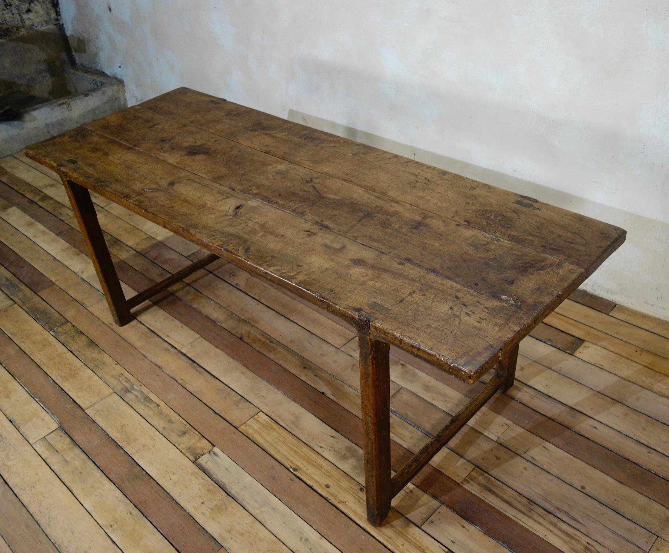 18th Century and Earlier An 18th Century French Primitive Cherrywood Farmhouse Table - Vernacular