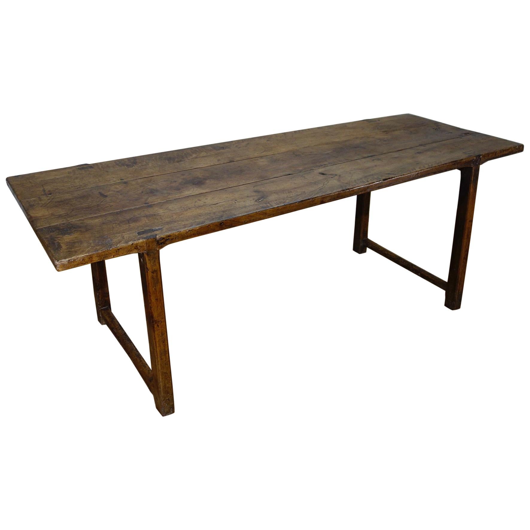 An 18th Century French Primitive Cherrywood Farmhouse Table - Vernacular