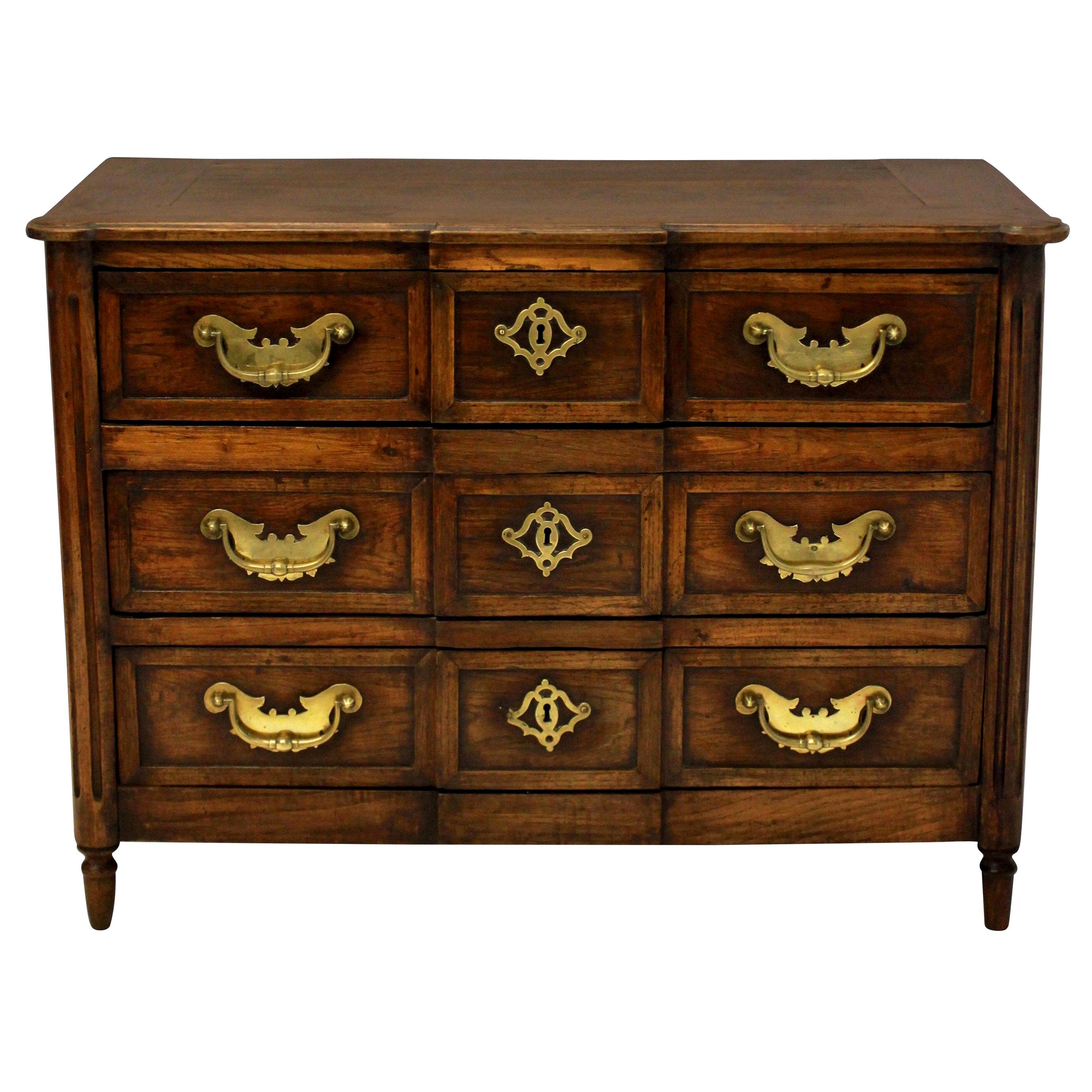 18th Century French Provincial Commode in Oak with Fine Metal Work