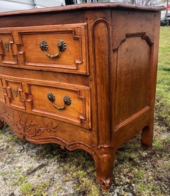 18th Century French Provincial Fruitwood 2-Drawer Commode