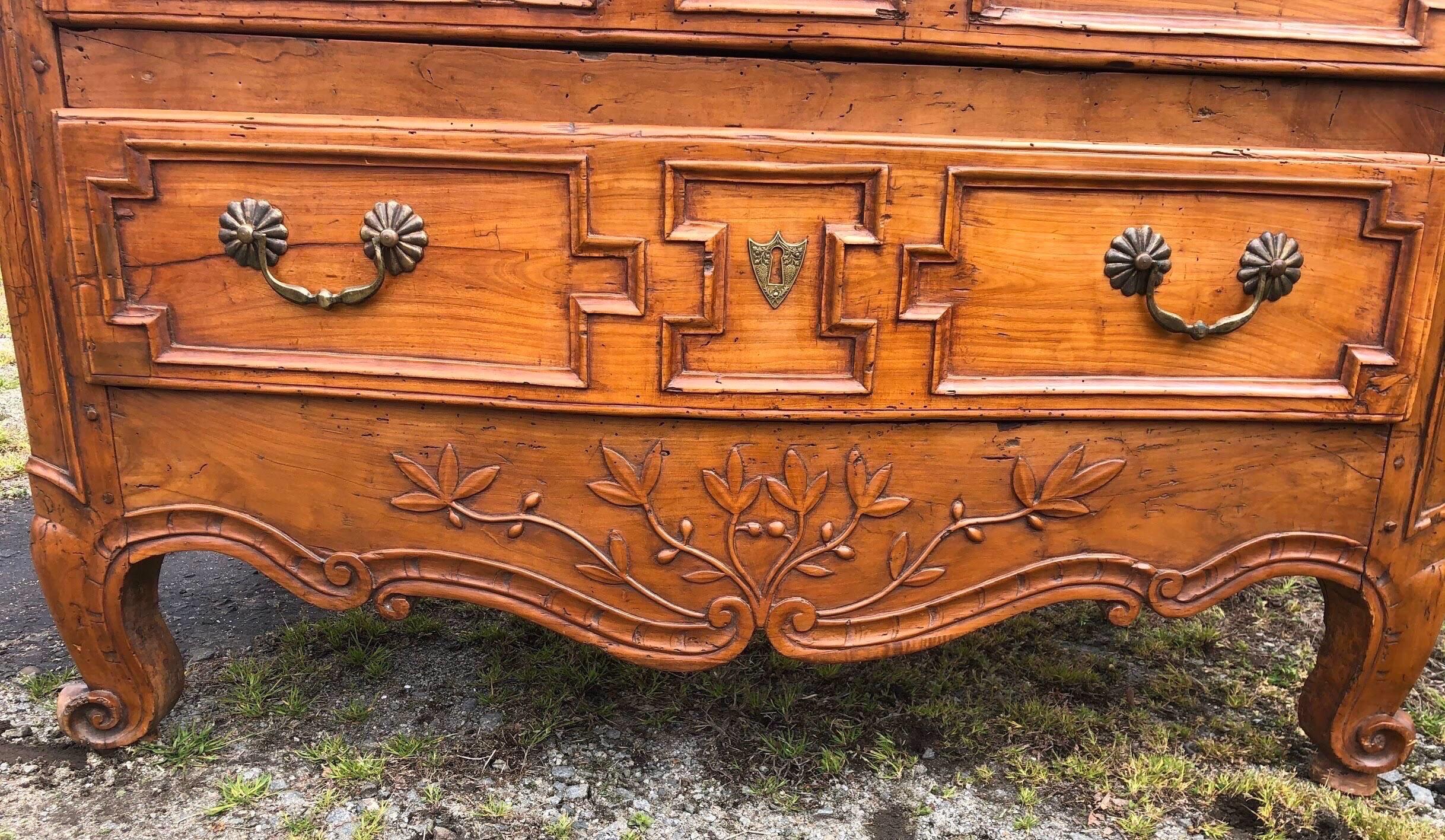 18th Century French Provincial Fruitwood 2-Drawer Commode In Good Condition For Sale In Charleston, SC