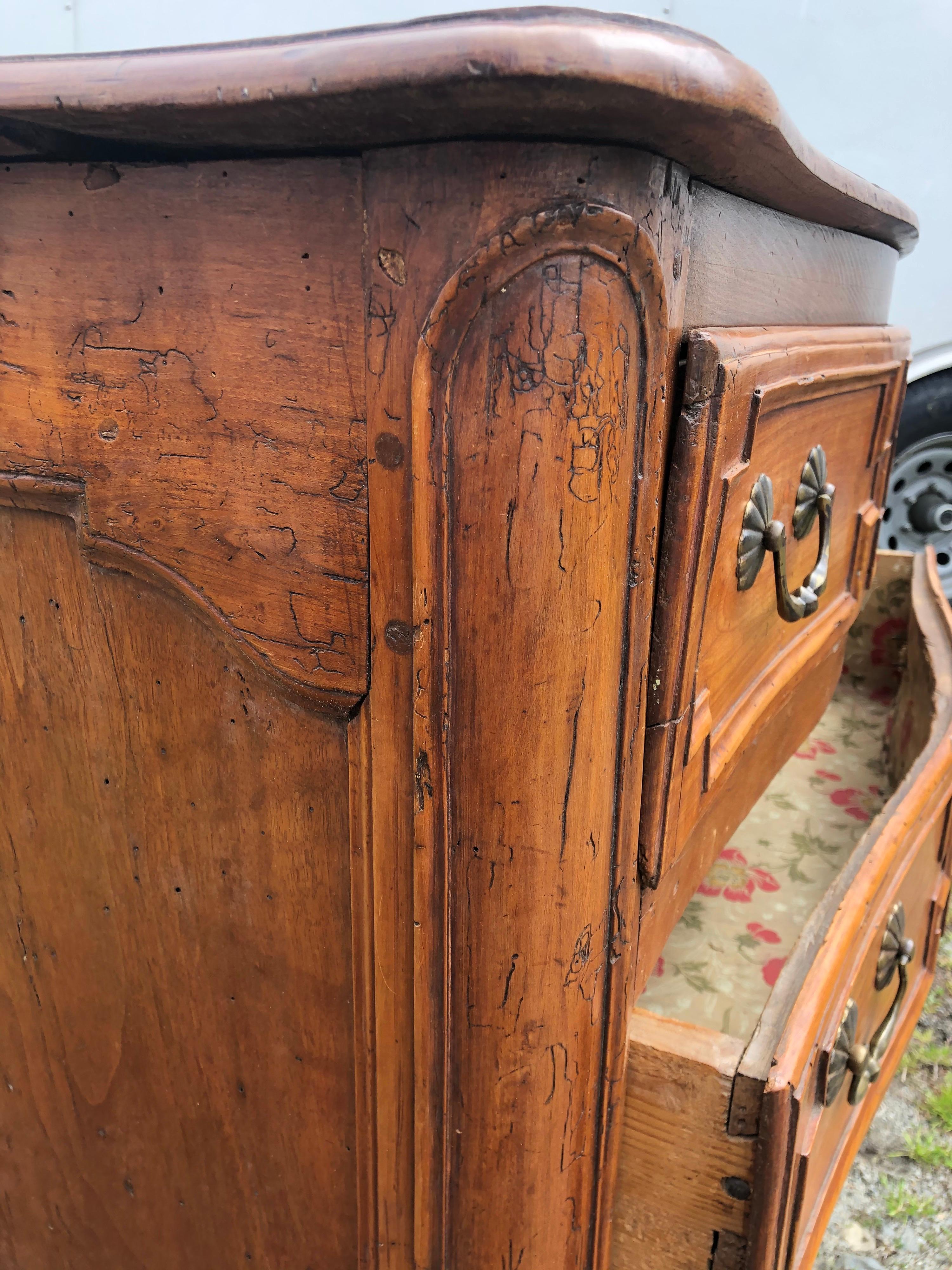 18th Century French Provincial Fruitwood 2-Drawer Commode For Sale 2