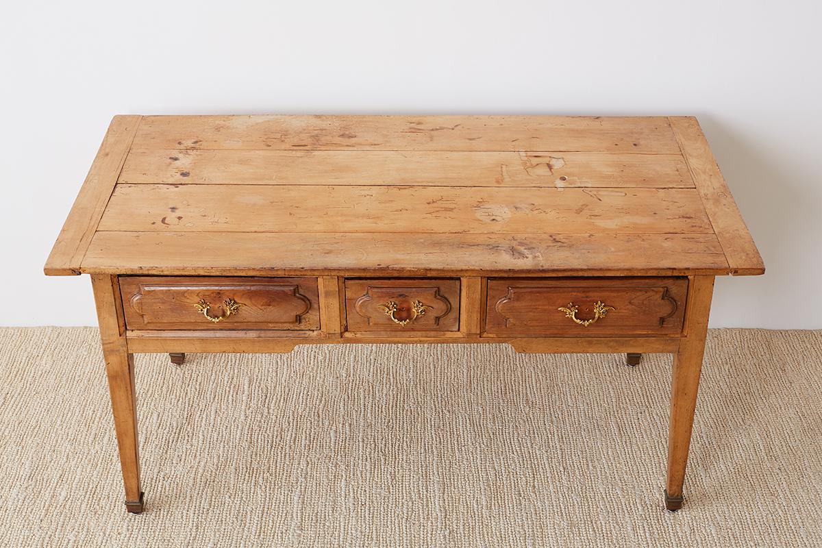 Hand-Crafted 18th Century French Provincial Library Table or Console