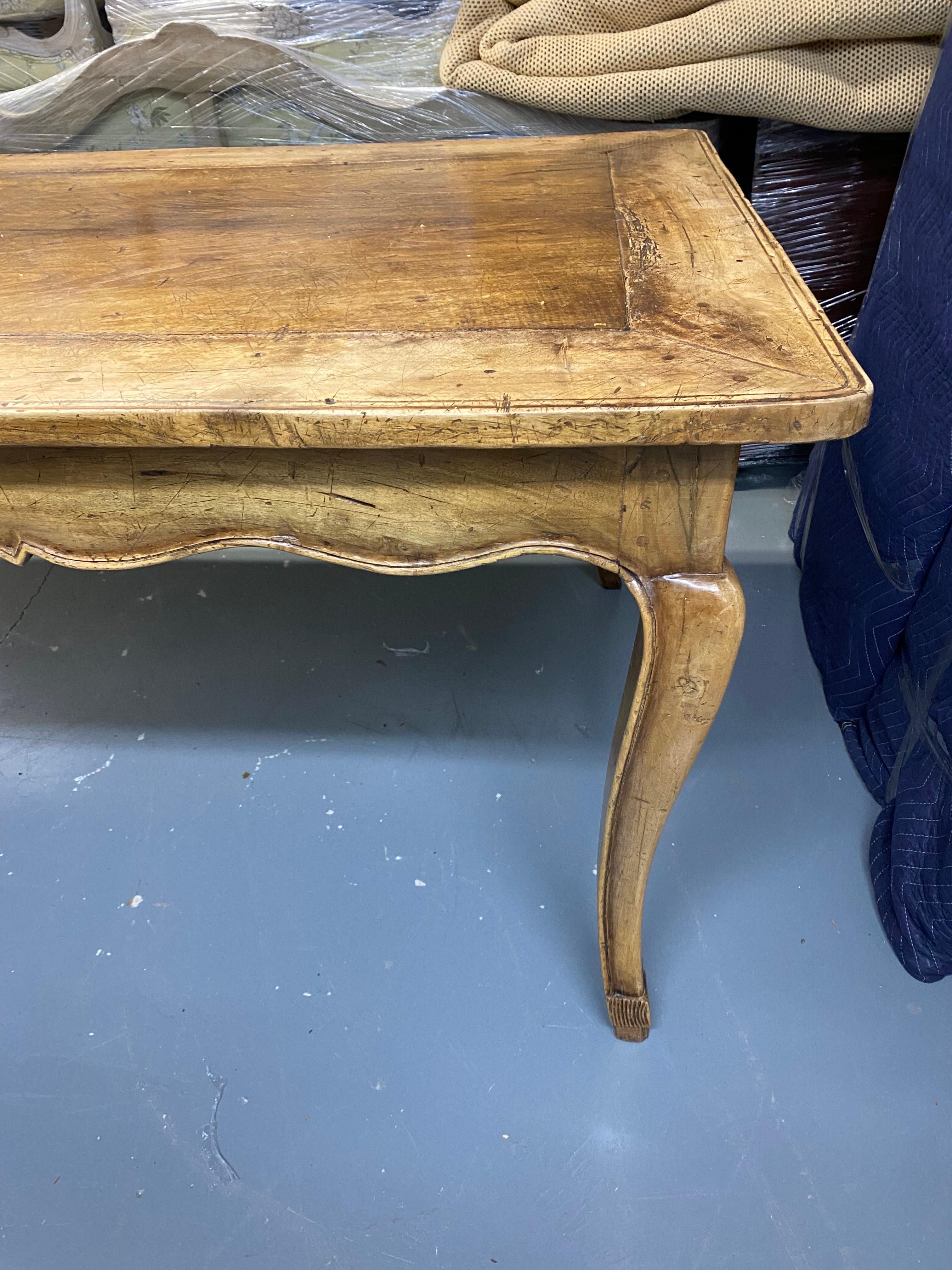 18th Century French Provincial Louis XV Cherrywood & Oak Dining Table In Fair Condition For Sale In Southampton, NY