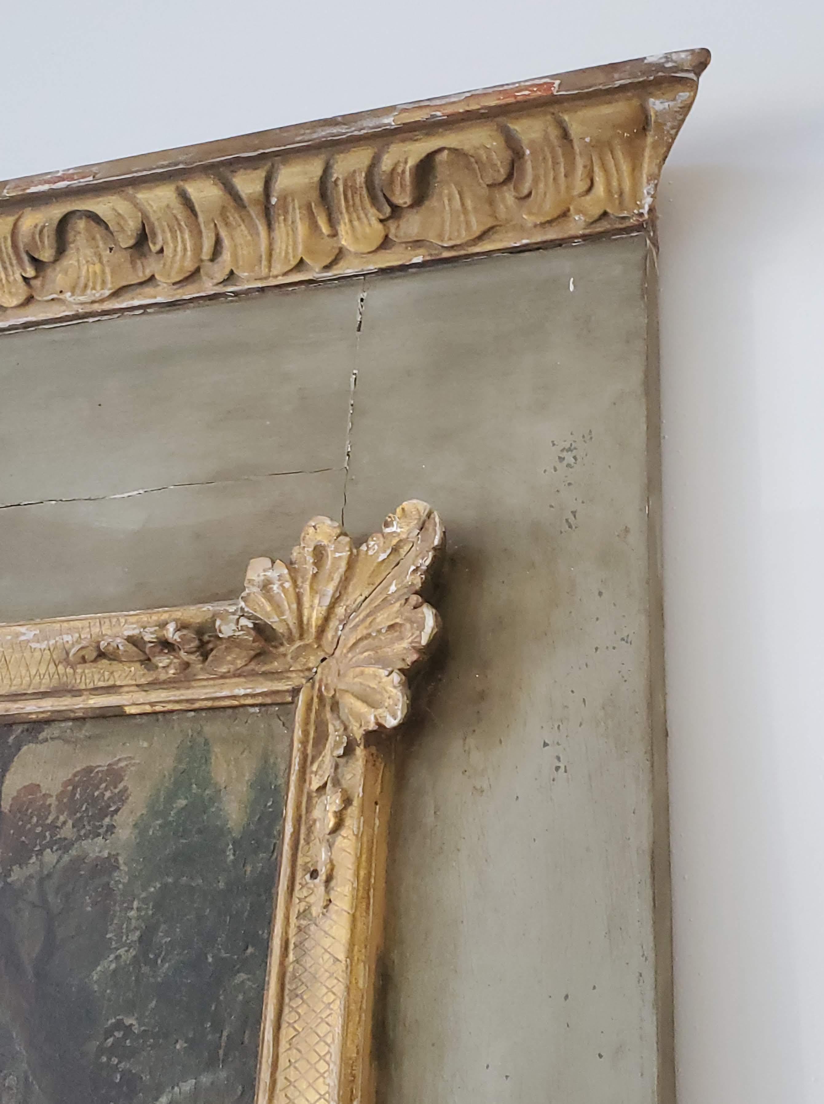 18th Century French Provincial Louis XVI Period Trumeau Mirror 7