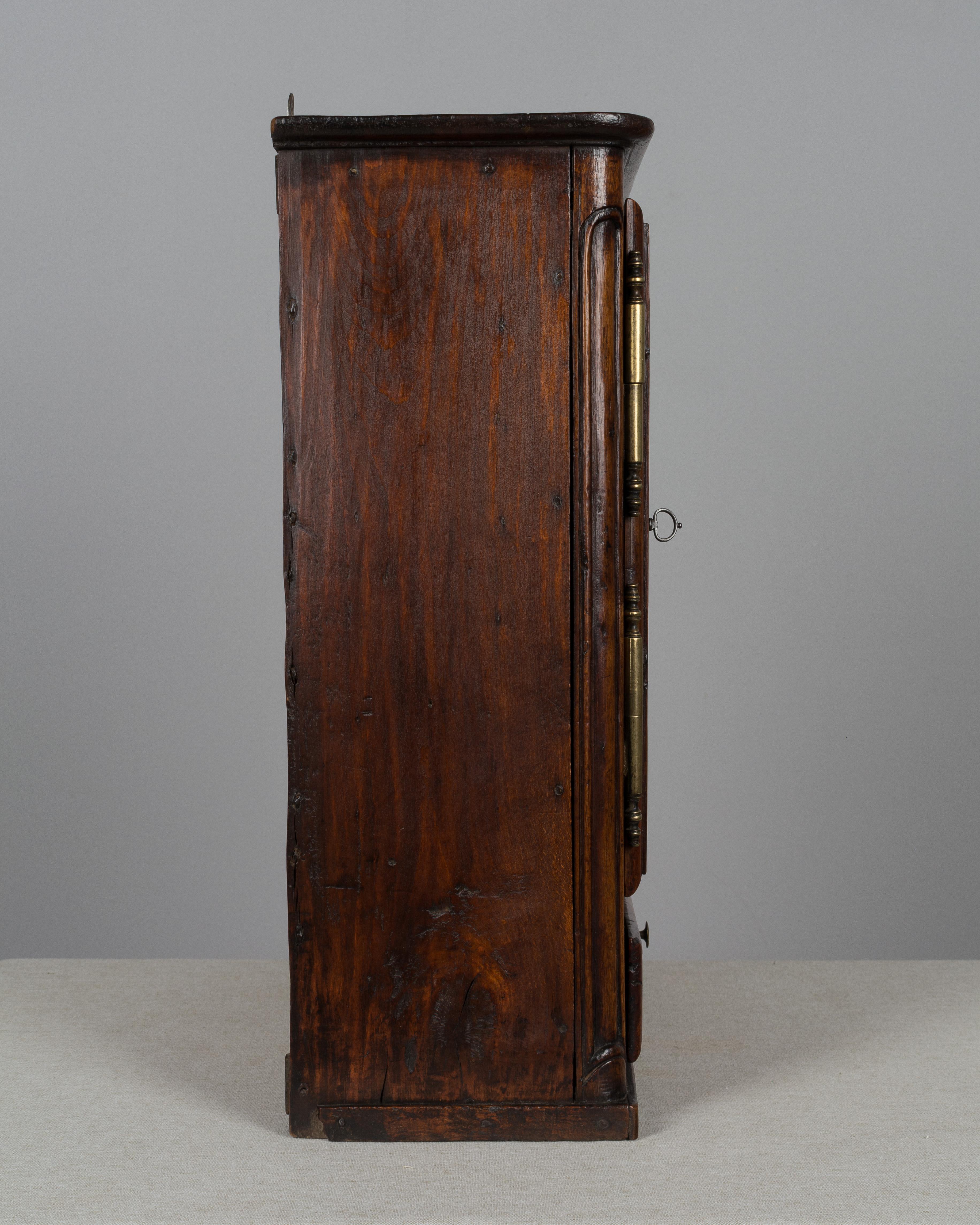 Brass 18th Century French Provincial Miniature Armoire For Sale