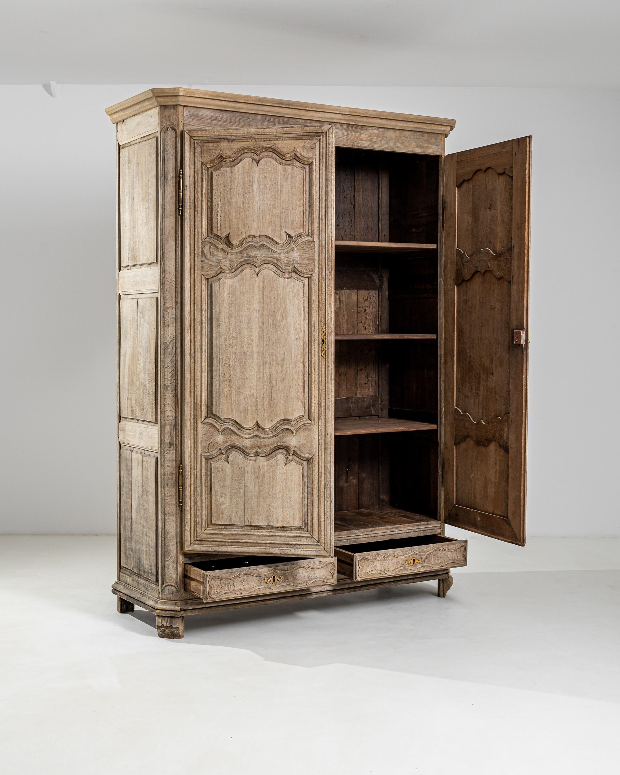 18th Century and Earlier 18th Century French Provincial Oak Armoire  For Sale