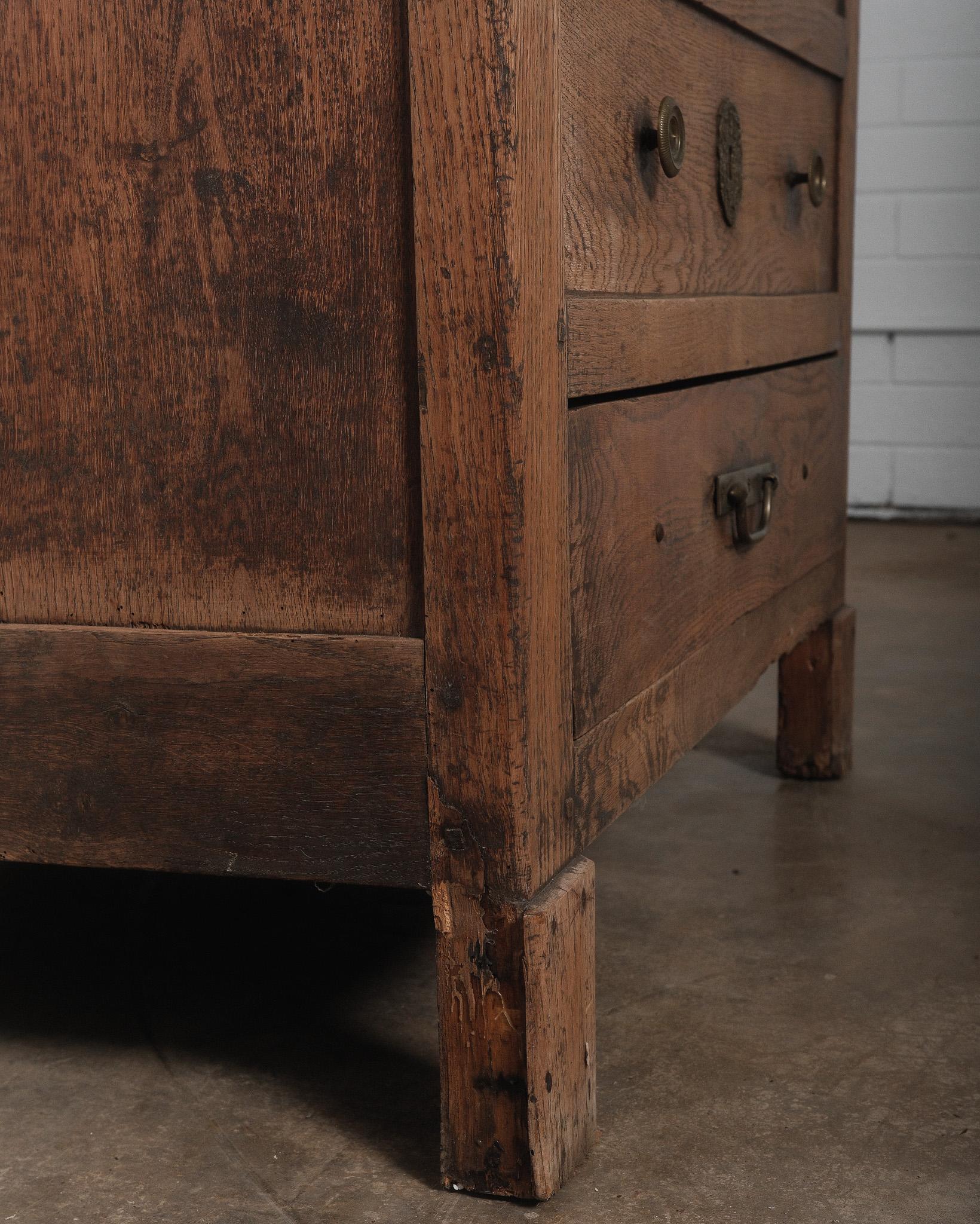 18th Century French Provincial Oak Coffer Chest with Drawers For Sale 5