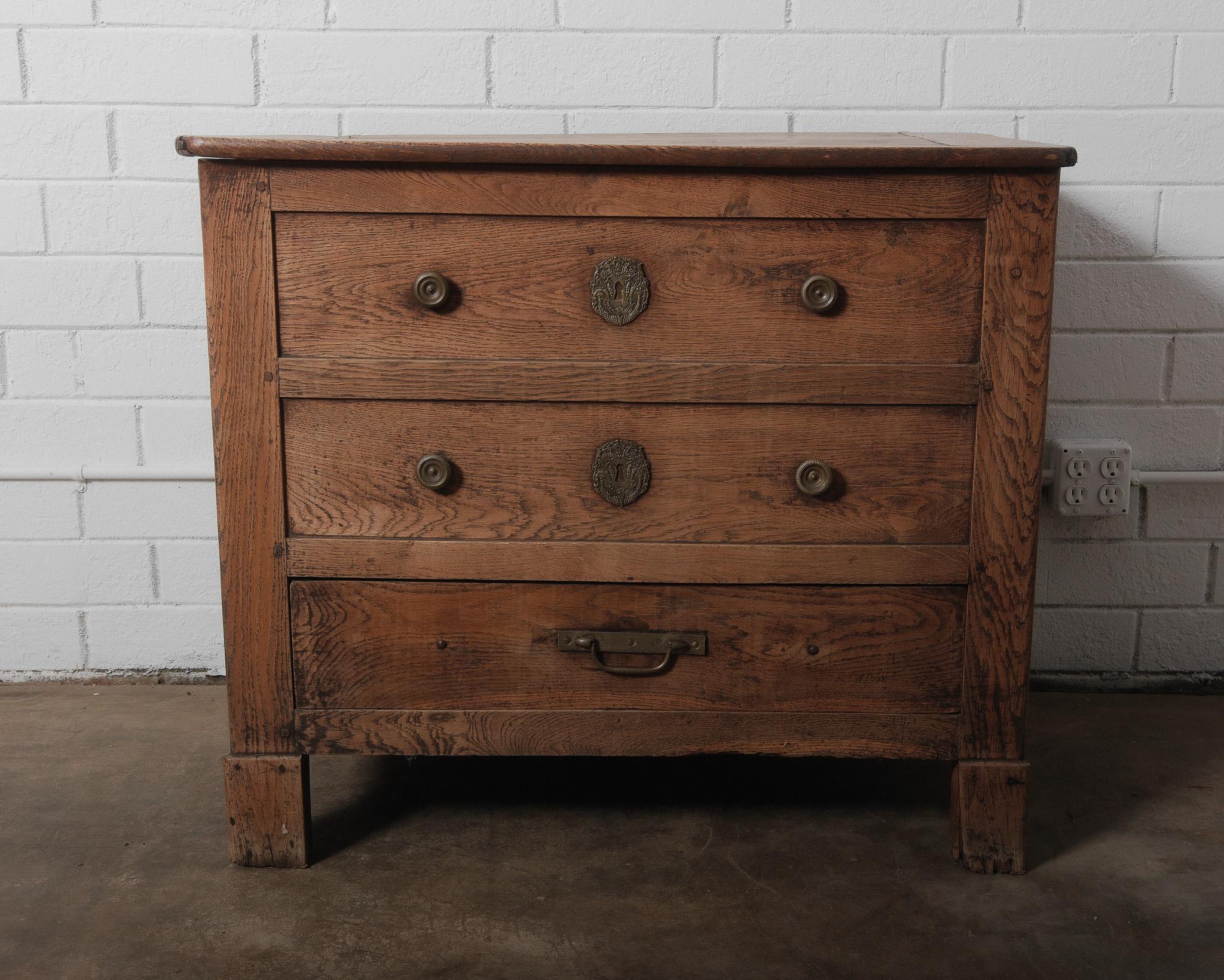 18th Century French Provincial Oak Coffer Chest with Drawers For Sale 6