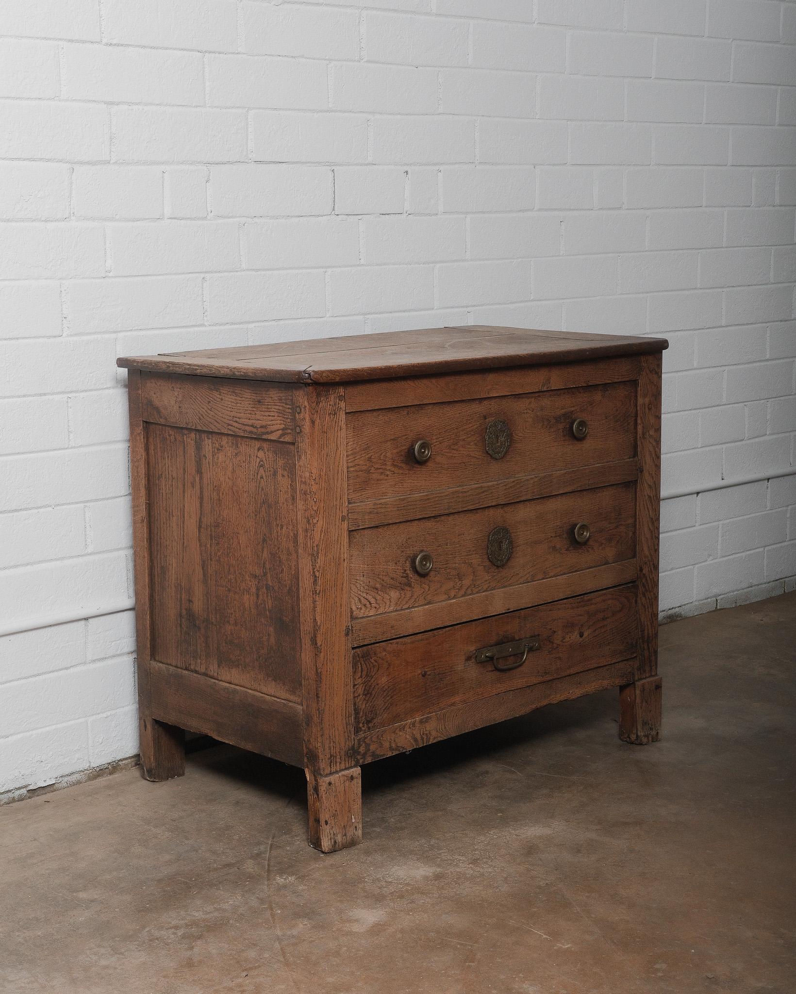 18th Century French Provincial Oak Coffer Chest with Drawers In Good Condition For Sale In High Point, NC