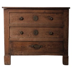 18th Century French Provincial Oak Coffer Chest with Drawers
