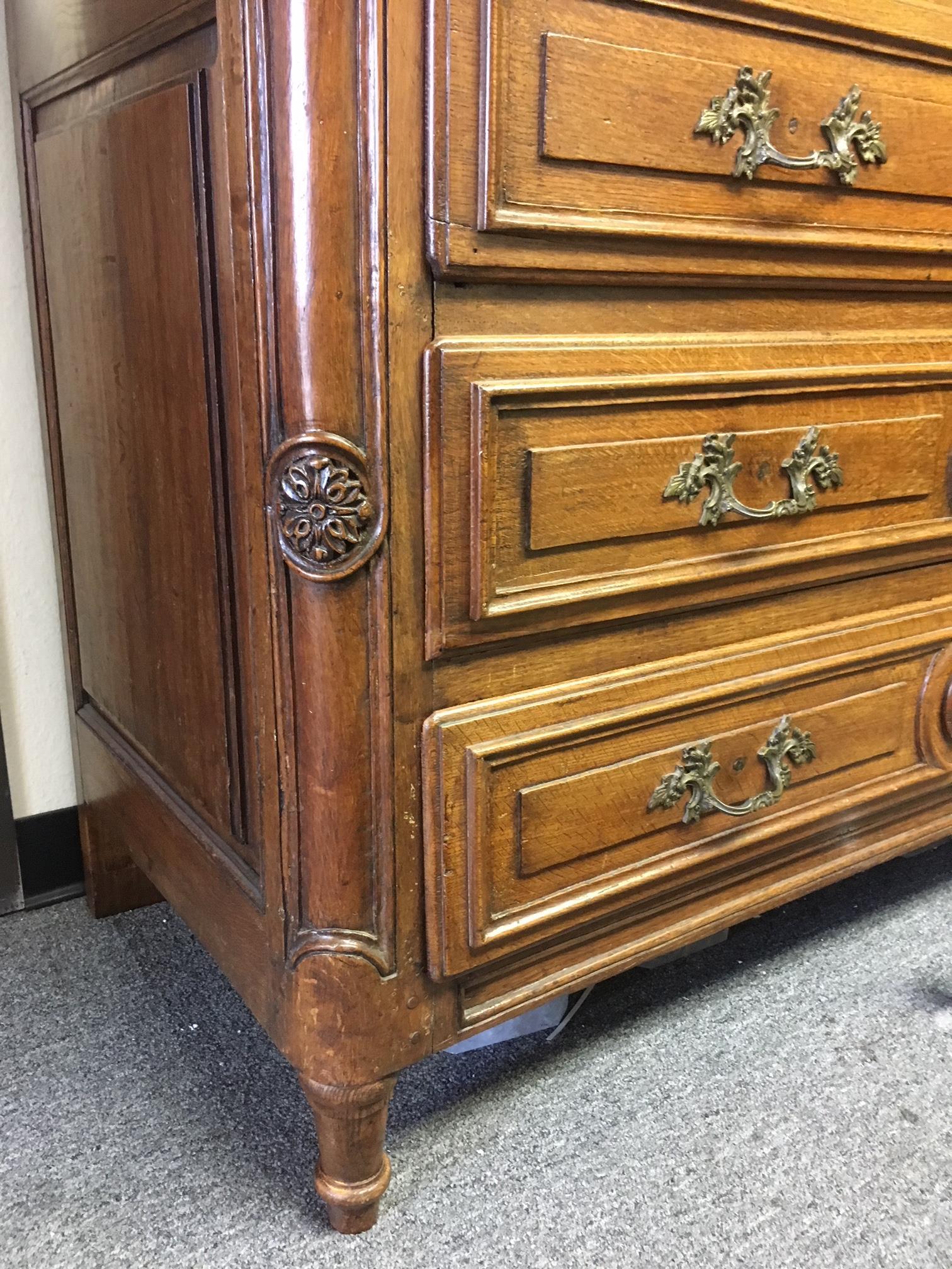 Bronze 18th Century French Provincial Oak Commode For Sale